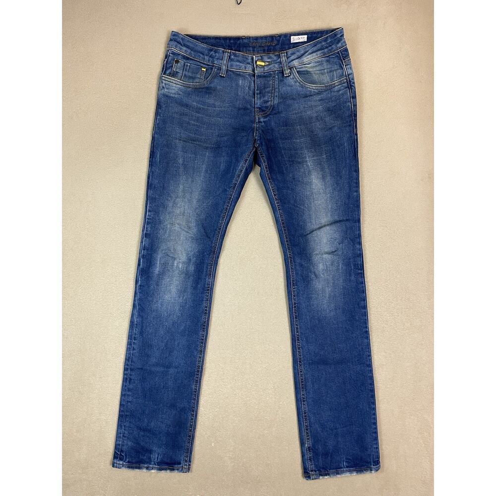 Camp David Jeans Mens 33x34 Blue Slim Fit Straight Leg Low Rise S1975 Denim‎